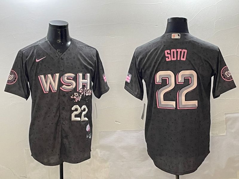 Men Washington Nationals #22 Soto Grey City Edition Game 2025 Nike MLB Jersey style 4->washington nationals->MLB Jersey
